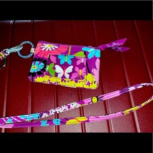 Vera Bradley butterfly pattern wallet and lanyard